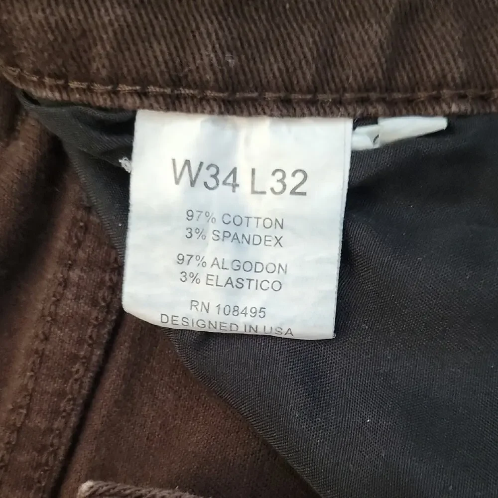 Victorious Chocolate Brown Skinny Jeans in Stretch Denim Mens 34x32, Bodycon